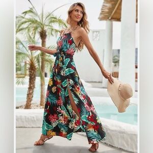 SHEIN Multicolor Hawiian Print Dress